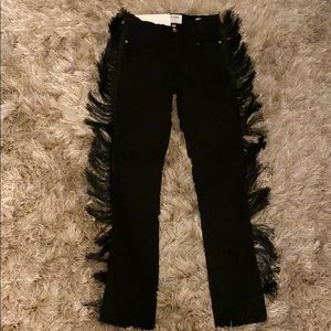 FRAME Denim Le High Straight Black Jeans